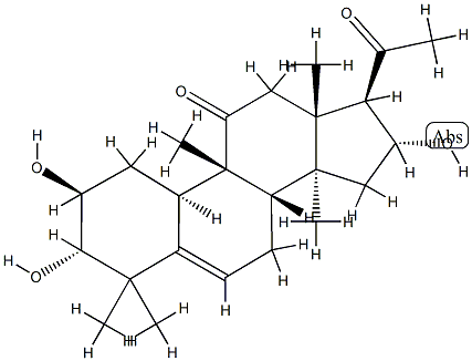 (10α)-2β,3α,16α-Trihydroxy-4,4,9β,14-tetramethyl-19-norpregn-5-ene-11,20-dione Struktur