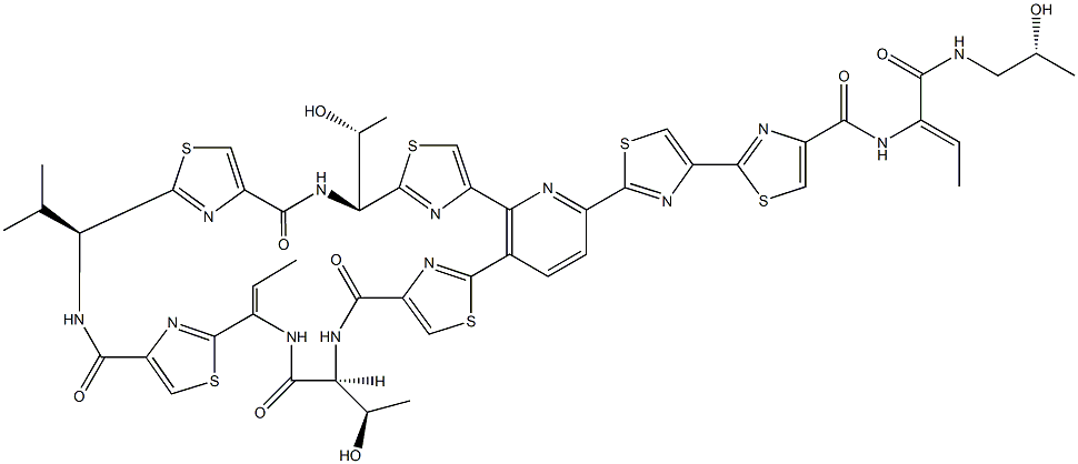 13',19'-Didehydro-19'-deoxy-28,44-dihydro-44-hydroxymicrococcin P Struktur