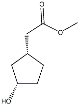 (1R,3S)-3-Hydroxycyclopentane acetic acid methyl ester Struktur