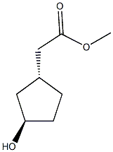 (1R,3R)-3-Hydroxycyclopentane acetic acid methyl ester Struktur