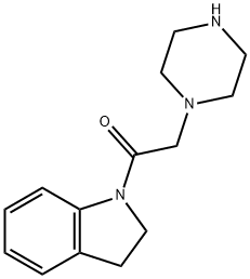 1-(2,3-dihydro-1H-indol-1-yl)-2-(piperazin-1-yl)ethan-1-one Struktur