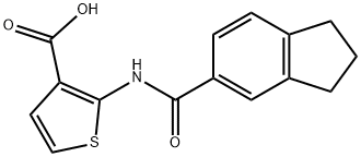 2-(2,3-dihydro-1H-indene-5-amido)thiophene-3-carboxylic acid Struktur