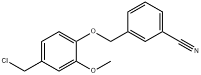 3-[4-(chloromethyl)-2-methoxyphenoxymethyl]benzonitrile Struktur