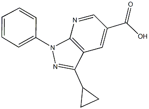 3-cyclopropyl-1-phenyl-1H-pyrazolo[3,4-b]pyridine-5-carboxylic acid Struktur