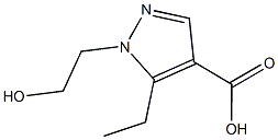 5-ethyl-1-(2-hydroxyethyl)-1H-pyrazole-4-carboxylic acid Struktur