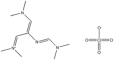 N-(3-(dimethylamino)-2-{[(dimethylamino)methylene]amino}prop-2-enylidene)-N-methylmethanaminium perchlorate Struktur