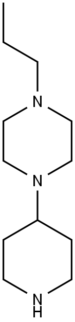 1-piperidin-4-yl-4-propylpiperazine Struktur