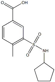 3-(cyclopentylsulfamoyl)-4-methylbenzoic acid Struktur