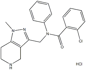 2-chloro-N-[(1-methyl-4,5,6,7-tetrahydro-1H-pyrazolo[4,3-c]pyridin-3-yl)methyl]-N-phenylbenzamide hydrochloride Struktur