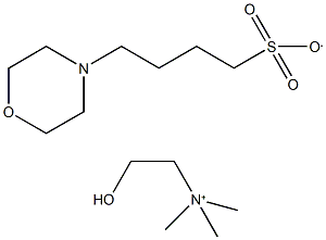 2-Hydroxy-N,N,N-trimethylethanaminium 4-morpholinobutane-1-sulfonate Struktur