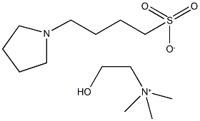 2-Hydroxy-N,N,N-trimethylethanaminium 4-(pyrrolidin-1-yl)butane-1-sulfonate Struktur