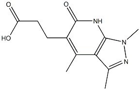 3-(1,3,4-trimethyl-6-oxo-6,7-dihydro-1H-pyrazolo[3,4-b]pyridin-5-yl)propanoic acid Struktur