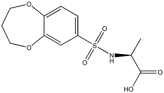 (2S)-2-[(3,4-dihydro-2H-1,5-benzodioxepin-7-ylsulfonyl)amino]propanoic acid Struktur