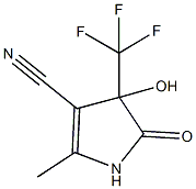 4-hydroxy-2-methyl-5-oxo-4-(trifluoromethyl)-4,5-dihydro-1H-pyrrole-3-carbonitrile Struktur