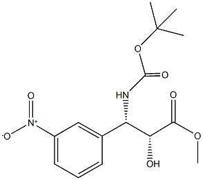 methyl (2R,3S)-3-[(tert-butoxycarbonyl)amino]-2-hydroxy-3-(3-nitrophenyl)propanoate Struktur