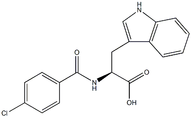 (2S)-2-[(4-chlorobenzoyl)amino]-3-(1H-indol-3-yl)propanoic acid Struktur