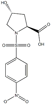 (2S,4R)-4-hydroxy-1-[(4-nitrophenyl)sulfonyl]pyrrolidine-2-carboxylic acid Struktur