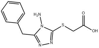 2-[(4-amino-5-benzyl-4H-1,2,4-triazol-3-yl)sulfanyl]acetic acid Struktur