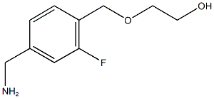 2-{[4-(aminomethyl)-2-fluorophenyl]methoxy}ethan-1-ol Struktur