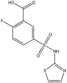 2-fluoro-5-(1,3-thiazol-2-ylsulfamoyl)benzoic acid Struktur