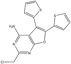 2-(CHLOROMETHYL)-5,6-DITHIEN-2-YLFURO[2,3-D]PYRIMIDIN-4-AMINE Struktur