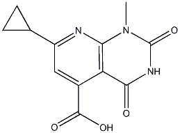 7-CYCLOPROPYL-1-METHYL-2,4-DIOXO-1,2,3,4-TETRAHYDROPYRIDO[2,3-D]PYRIMIDINE-5-CARBOXYLIC ACID Struktur