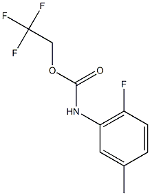 2,2,2-trifluoroethyl 2-fluoro-5-methylphenylcarbamate Struktur