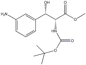 methyl (2R,3S)-3-(3-aminophenyl)-2-[(tert-butoxycarbonyl)amino]-3-hydroxypropanoate Struktur