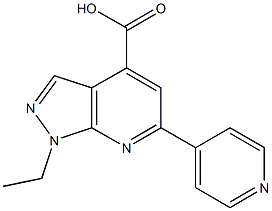 1-ethyl-6-pyridin-4-yl-1H-pyrazolo[3,4-b]pyridine-4-carboxylic acid Struktur