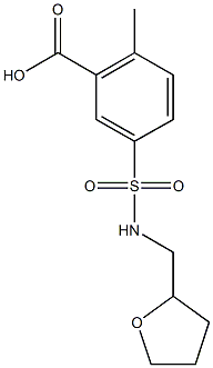 2-methyl-5-[(oxolan-2-ylmethyl)sulfamoyl]benzoic acid Struktur