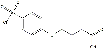 4-[4-(chlorosulfonyl)-2-methylphenoxy]butanoic acid Struktur