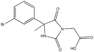 4-(3-BROMOPHENYL)-4-METHYL-2,5-DIOXOIMIDAZOLIDIN-1-YL]ACETIC ACID Struktur