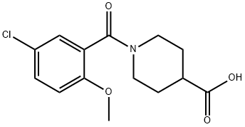 1-(5-chloro-2-methoxybenzoyl)piperidine-4-carboxylic acid Struktur