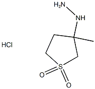 (3-methyl-1,1-dioxidotetrahydrothien-3-yl)hydrazine hydrochloride Struktur