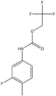 2,2,2-trifluoroethyl 3-fluoro-4-methylphenylcarbamate Struktur