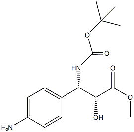 methyl (2R,3S)-3-(4-aminophenyl)-3-[(tert-butoxycarbonyl)amino]-2-hydroxypropanoate Struktur