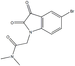 2-(5-bromo-2,3-dioxo-2,3-dihydro-1H-indol-1-yl)-N,N-dimethylacetamide Struktur