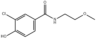 3-chloro-4-hydroxy-N-(2-methoxyethyl)benzamide Struktur