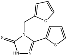 4-(furan-2-ylmethyl)-5-(thiophen-2-yl)-4H-1,2,4-triazole-3-thiol Struktur