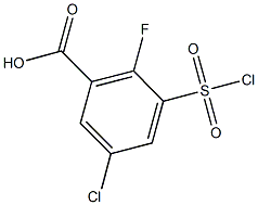 5-CHLORO-3-(CHLOROSULFONYL)-2-FLUOROBENZOIC ACID Struktur