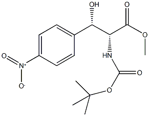 methyl (2R,3S)-2-[(tert-butoxycarbonyl)amino]-3-hydroxy-3-(4-nitrophenyl)propanoate Struktur