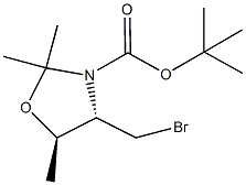 tert-butyl (4S,5R)-4-(bromomethyl)-2,2,5-trimethyl-1,3-oxazolidine-3-carboxylate Struktur