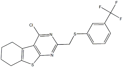 4-chloro-2-({[3-(trifluoromethyl)phenyl]thio}methyl)-5,6,7,8-tetrahydro[1]benzothieno[2,3-d]pyrimidine Struktur