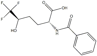 (2R,5R)-2-(benzoylamino)-6,6,6-trifluoro-5-hydroxyhexanoic acid Struktur