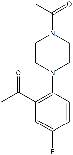 1-[2-(4-acetylpiperazin-1-yl)-5-fluorophenyl]ethan-1-one Struktur