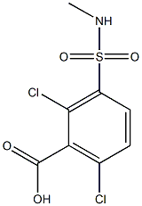 2,6-dichloro-3-(methylsulfamoyl)benzoic acid Struktur