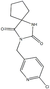 3-[(6-chloropyridin-3-yl)methyl]-1,3-diazaspiro[4.4]nonane-2,4-dione Struktur