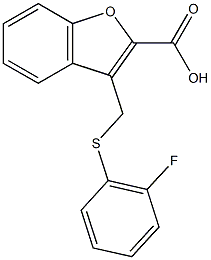 3-{[(2-fluorophenyl)sulfanyl]methyl}-1-benzofuran-2-carboxylic acid Struktur