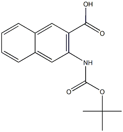 3-{[(tert-butoxy)carbonyl]amino}naphthalene-2-carboxylic acid Struktur