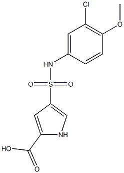 4-[(3-chloro-4-methoxyphenyl)sulfamoyl]-1H-pyrrole-2-carboxylic acid Struktur